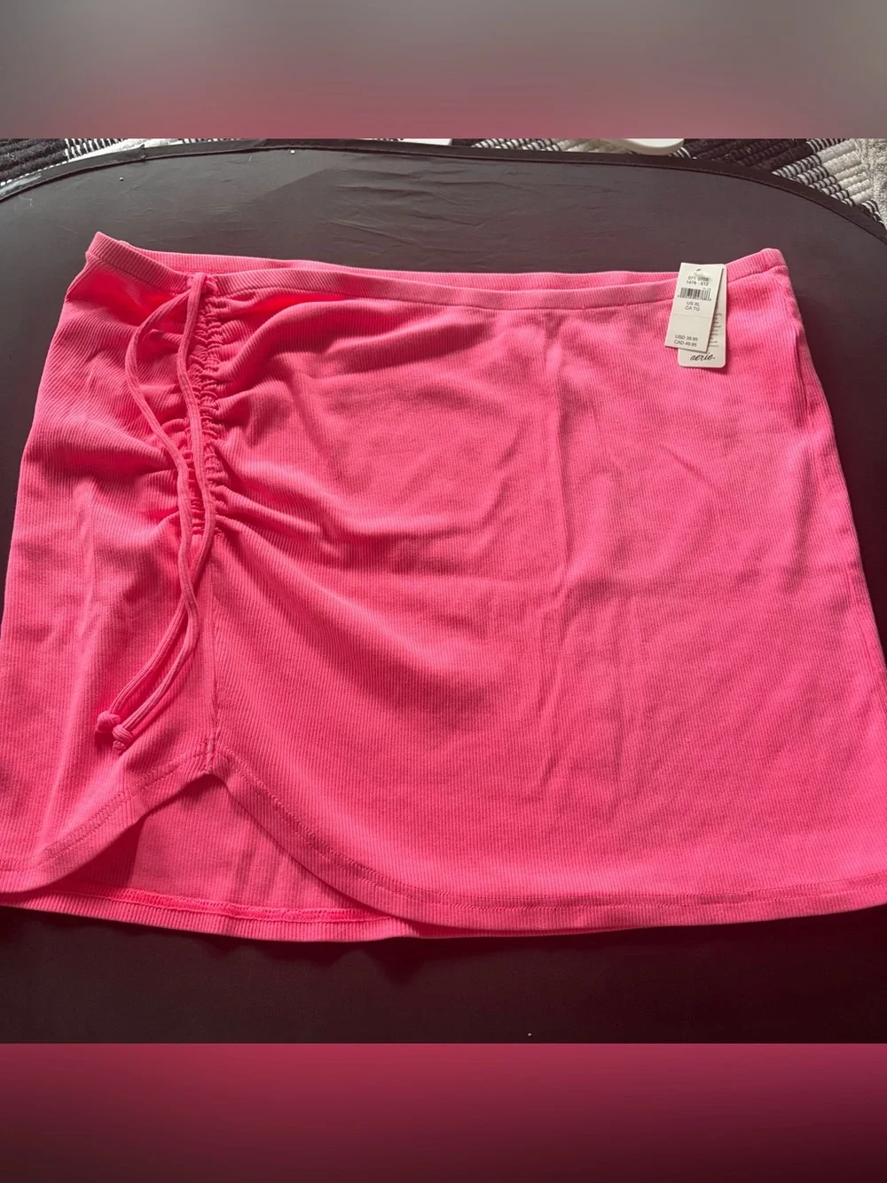 aerie Bright Pink Swim Skirt with Side Drawstring